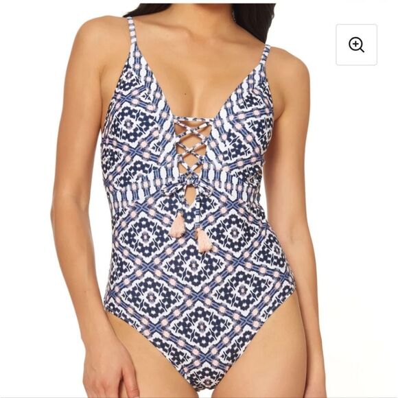 Jessica Simpson Women's Venice Beach Lace-up One Piece Swimsuit size small - Picture 1 of 7